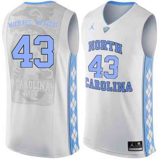 Men North Carolina Tar Heels 43 James Michael McAdoo College Basketball Jerseys White
